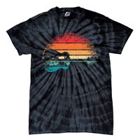 Retro Acoustic Guitar Lake Sunset Guitarist Music Tie-Dye T-Shirt