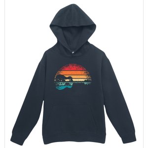 Retro Acoustic Guitar Lake Sunset Guitarist Music Urban Pullover Hoodie