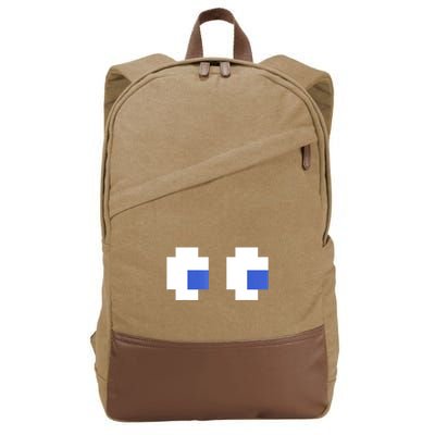 Retro Arcade Game Ghost Eyes 80s Halloween Group Costume Cotton Canvas Backpack