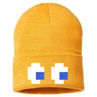 Retro Arcade Game Ghost Eyes 80s Halloween Group Costume Sustainable Knit Beanie