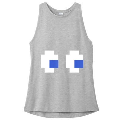 Retro Arcade Game Ghost Eyes 80s Halloween Group Costume Ladies PosiCharge Tri-Blend Wicking Tank