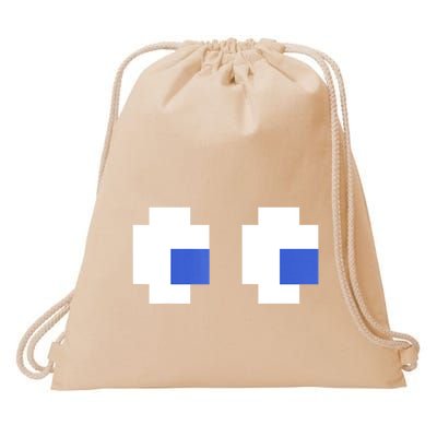 Retro Arcade Game Ghost Eyes 80s Halloween Group Costume Drawstring Bag