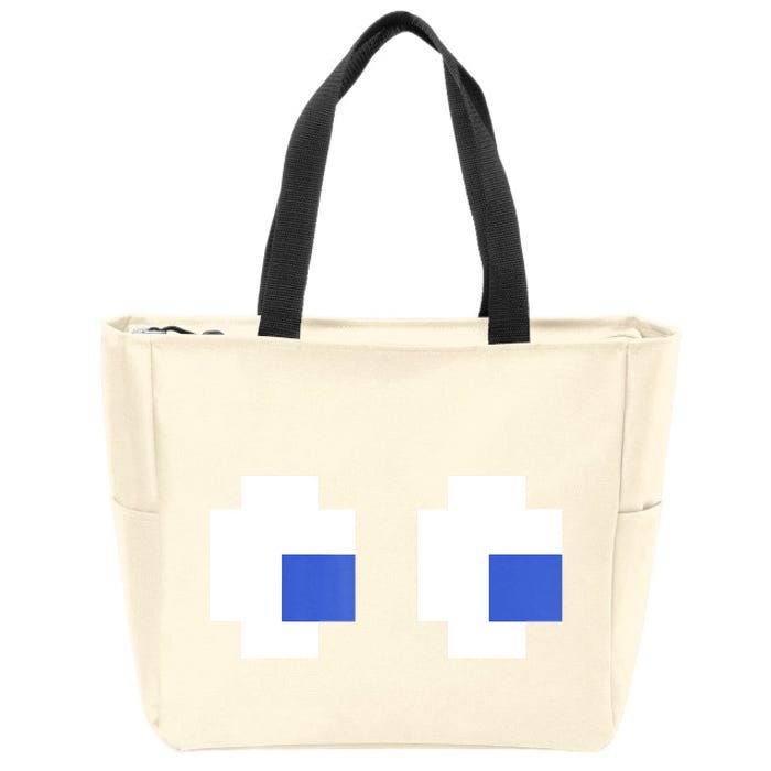 Retro Arcade Game Ghost Eyes 80s Halloween Group Costume Zip Tote Bag