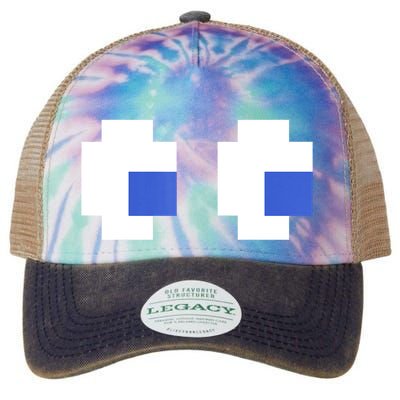 Retro Arcade Game Ghost Eyes 80s Halloween Group Costume Legacy Tie Dye Trucker Hat