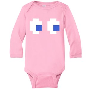 Retro Arcade Game Ghost Eyes 80s Halloween Group Costume Baby Long Sleeve Bodysuit