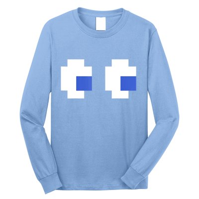 Retro Arcade Game Ghost Eyes 80s Halloween Group Costume Long Sleeve Shirt
