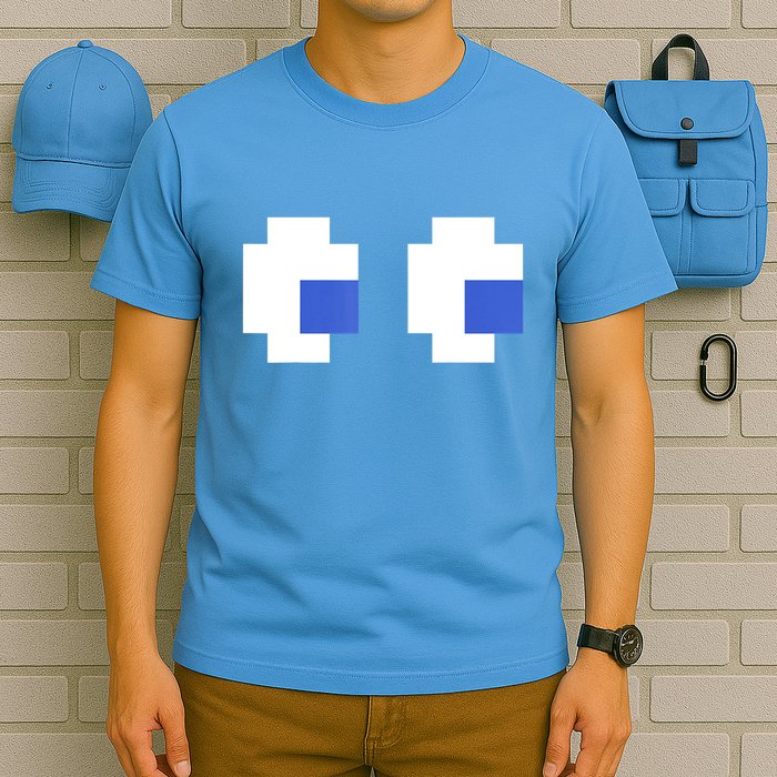 Retro Arcade Game Ghost Eyes 80s Halloween Group Costume T-Shirt