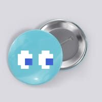 Retro Arcade Game Ghost Eyes 80s Halloween Group Costume Button