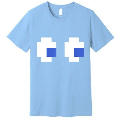 Retro Arcade Game Ghost Eyes 80s Halloween Group Costume Premium T-Shirt