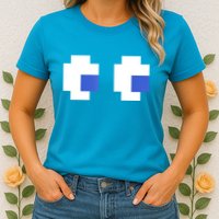 Retro Arcade Game Ghost Eyes 80s Halloween Group Costume Womens T-Shirt