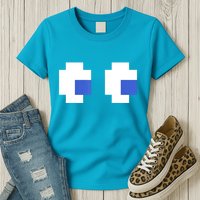 Retro Arcade Game Ghost Eyes 80s Halloween Group Costume Womens T-Shirt