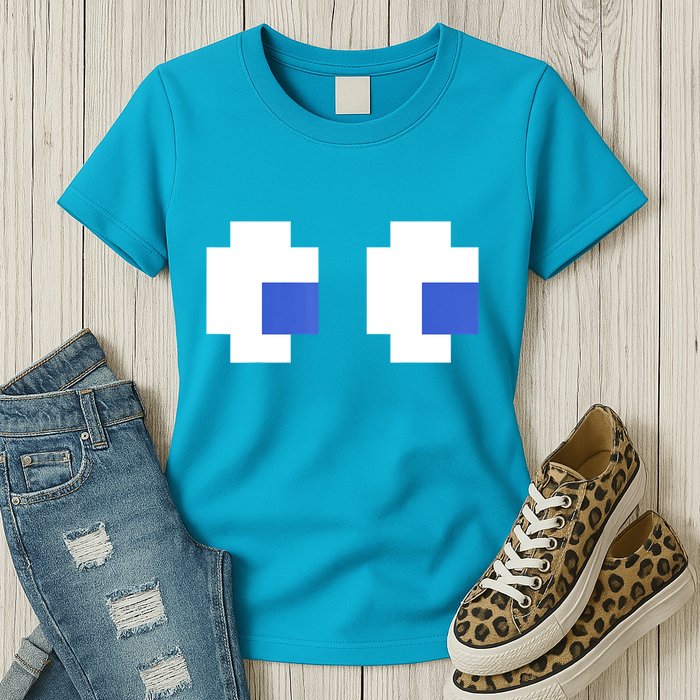 Retro Arcade Game Ghost Eyes 80s Halloween Group Costume Womens T-Shirt