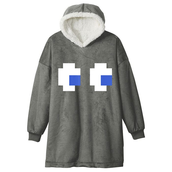 Retro Arcade Game Ghost Eyes 80s Halloween Group Costume Hooded Wearable Blanket