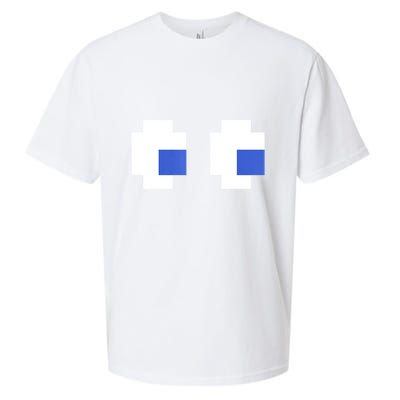 Retro Arcade Game Ghost Eyes 80s Halloween Group Costume Sueded Cloud Jersey T-Shirt