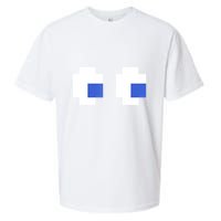 Retro Arcade Game Ghost Eyes 80s Halloween Group Costume Sueded Cloud Jersey T-Shirt