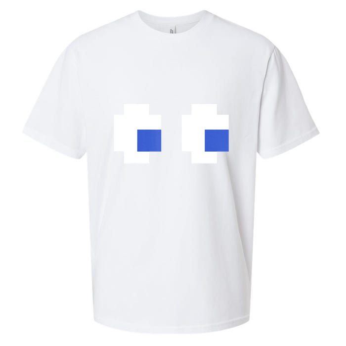 Retro Arcade Game Ghost Eyes 80s Halloween Group Costume Sueded Cloud Jersey T-Shirt