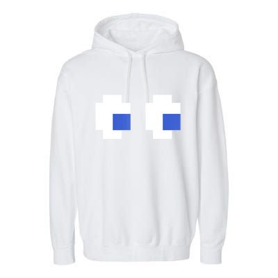 Retro Arcade Game Ghost Eyes 80s Halloween Group Costume Garment-Dyed Fleece Hoodie