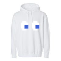 Retro Arcade Game Ghost Eyes 80s Halloween Group Costume Garment-Dyed Fleece Hoodie
