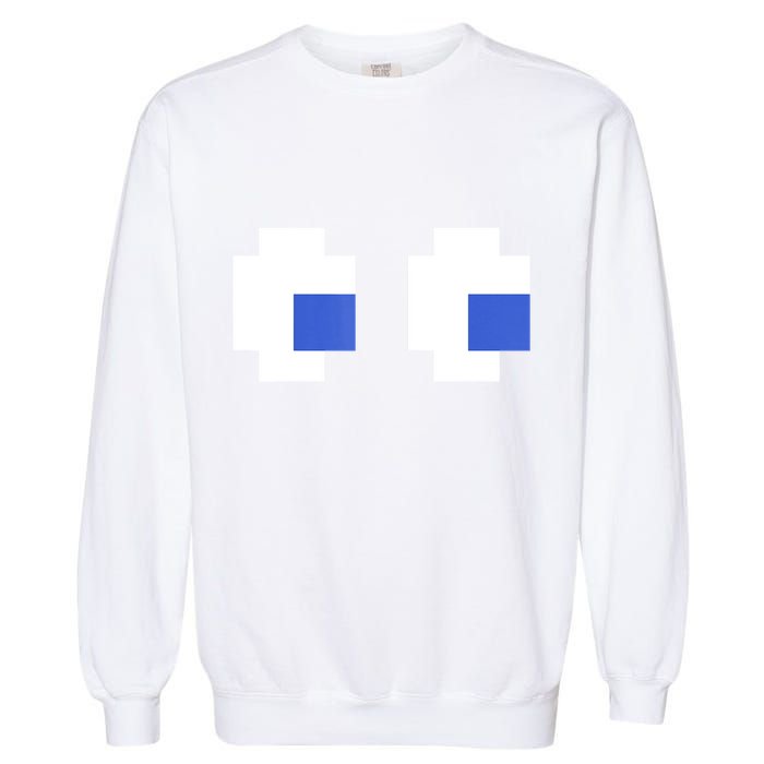 Retro Arcade Game Ghost Eyes 80s Halloween Group Costume Garment-Dyed Sweatshirt