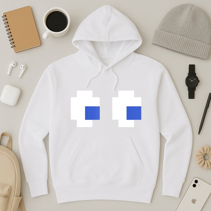 Retro Arcade Game Ghost Eyes 80s Halloween Group Costume Hoodie