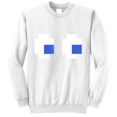 Retro Arcade Game Ghost Eyes 80s Halloween Group Costume Sweatshirt