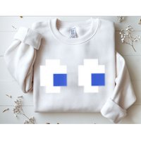 Retro Arcade Game Ghost Eyes 80s Halloween Group Costume Sweatshirt