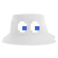 Retro Arcade Game Ghost Eyes 80s Halloween Group Costume Sustainable Bucket Hat