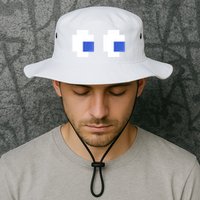 Retro Arcade Game Ghost Eyes 80s Halloween Group Costume Bucket Hat