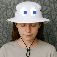 Retro Arcade Game Ghost Eyes 80s Halloween Group Costume Bucket Hat