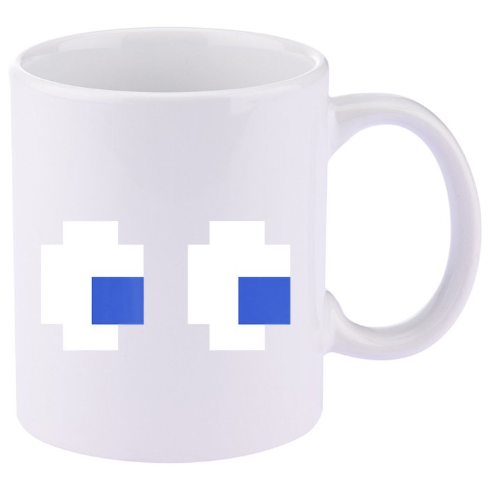 Retro Arcade Game Ghost Eyes 80s Halloween Group Costume 11oz C Handle Ceramic Mug