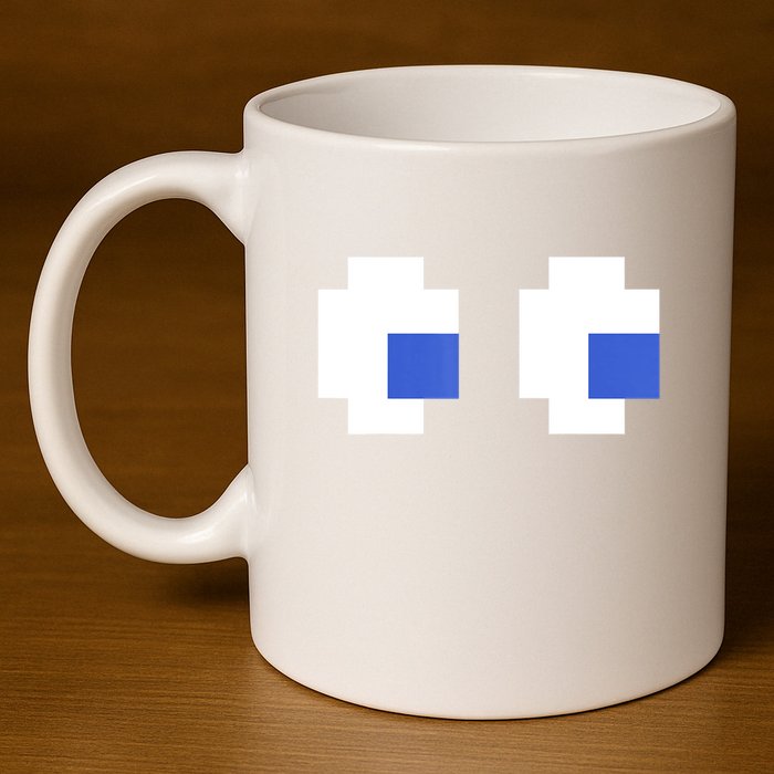Retro Arcade Game Ghost Eyes 80s Halloween Group Costume 11oz C Handle Ceramic Mug