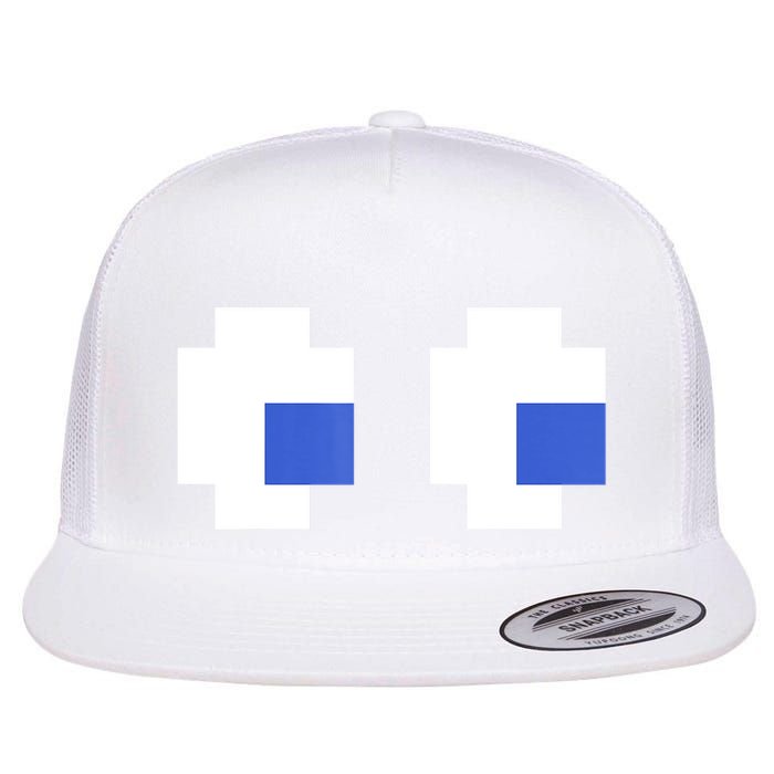 Retro Arcade Game Ghost Eyes 80s Halloween Group Costume Flatbill Hat