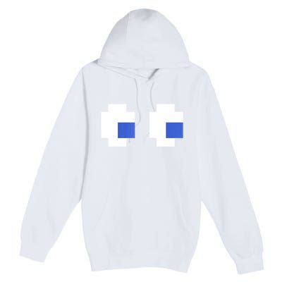 Retro Arcade Game Ghost Eyes 80s Halloween Group Costume Premium Pullover Hoodie