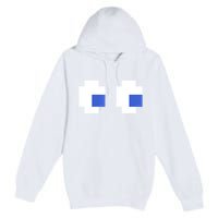 Retro Arcade Game Ghost Eyes 80s Halloween Group Costume Premium Pullover Hoodie