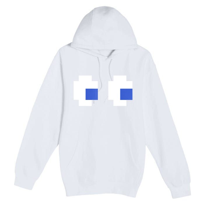 Retro Arcade Game Ghost Eyes 80s Halloween Group Costume Premium Pullover Hoodie