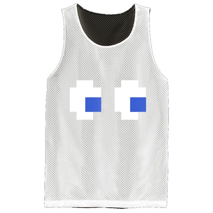 Retro Arcade Game Ghost Eyes 80s Halloween Group Costume Mesh Reversible Basketball Jersey Tank