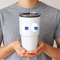 Retro Arcade Game Ghost Eyes 80s Halloween Group Costume Tumbler