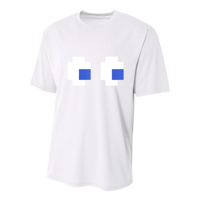 Retro Arcade Game Ghost Eyes 80s Halloween Group Costume Youth Performance Sprint T-Shirt