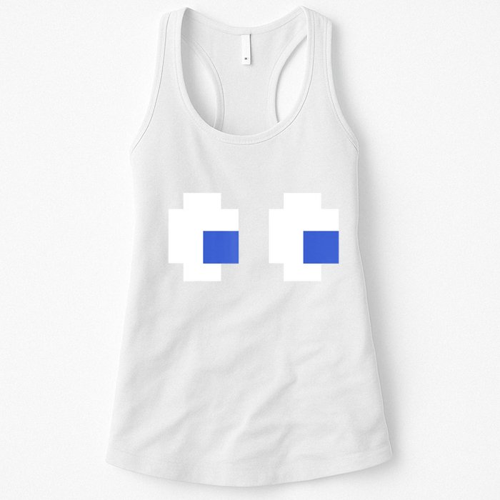 Retro Arcade Game Ghost Eyes 80s Halloween Group Costume Womens Tank Top