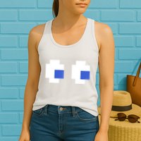 Retro Arcade Game Ghost Eyes 80s Halloween Group Costume Womens Tank Top