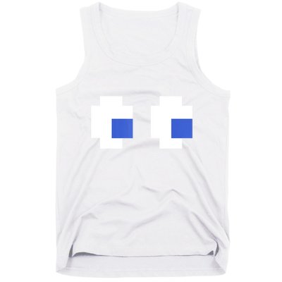 Retro Arcade Game Ghost Eyes 80s Halloween Group Costume Tank Top