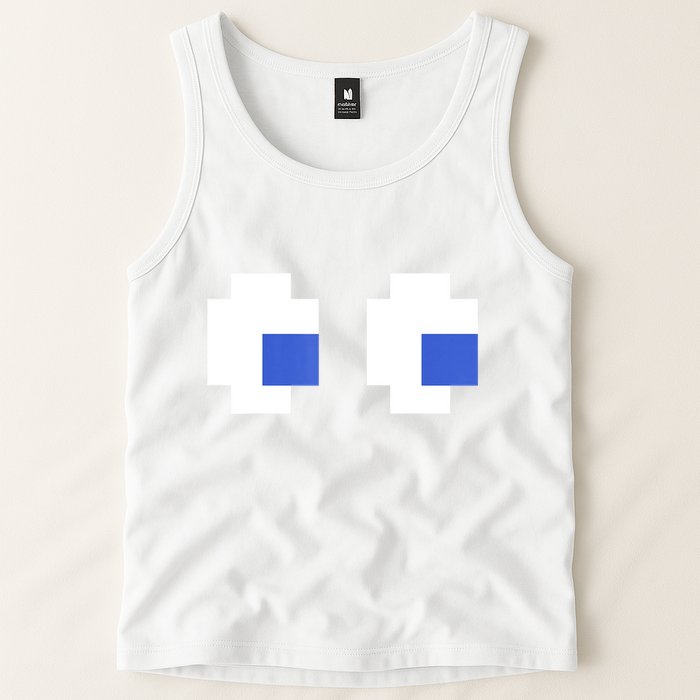 Retro Arcade Game Ghost Eyes 80s Halloween Group Costume Tank Top