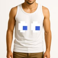 Retro Arcade Game Ghost Eyes 80s Halloween Group Costume Tank Top