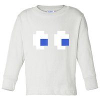 Retro Arcade Game Ghost Eyes 80s Halloween Group Costume Toddler Long Sleeve Shirt