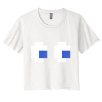 Retro Arcade Game Ghost Eyes 80s Halloween Group Costume Crop Top