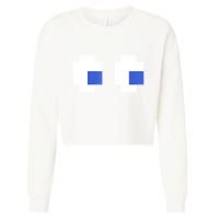 Retro Arcade Game Ghost Eyes 80s Halloween Group Costume Cropped Pullover Crew