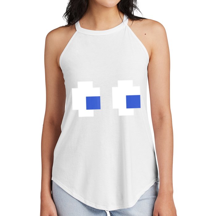 Retro Arcade Game Ghost Eyes 80s Halloween Group Costume Women's Perfect Tri Rocker Tank