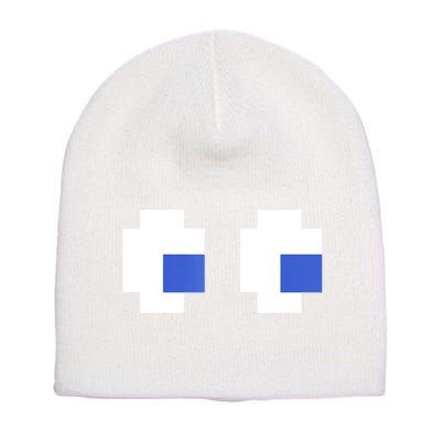 Retro Arcade Game Ghost Eyes 80s Halloween Group Costume Short Acrylic Beanie