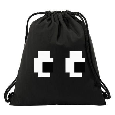 Retro Arcade Game Ghost Eyes Halloween Group Costume Drawstring Bag