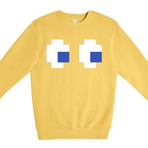 Retro Arcade Game Ghost Eyes 80s Halloween Group Costume Premium Crewneck Sweatshirt